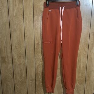 Orange Figs Jogger Pants with Pink Drawstring
